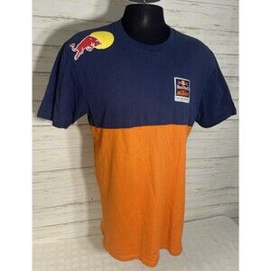 Red Bull Energy Drink KTM T-Shirt Mens XL Motocross Racing Team Logo Blue Orange